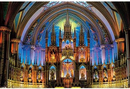 やのまん(Yanoman) 【日本製】1000ピース ジグソーパズル 海外の風景 煌めきの聖堂 (モントリオール・ノートルダム大聖堂) (50ｘ75cm) 10-1377 ピース請求ハガキ のり付き へら付き サービスカード付 ジグソーパズルのトリセツ付