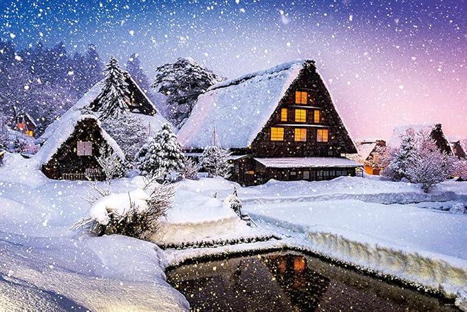 やのまん(Yanoman) 【日本製】1000ピース ジグソーパズル 日本の風景 冬宵の白川郷(岐阜) (50ｘ75cm) 10-1407 ピース請求ハガキ のり付き へら付き サービスカード付 ジグソーパズルのトリセツ付